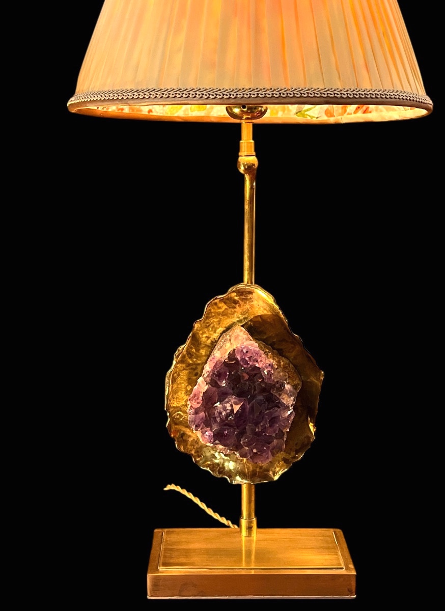 Lampe Améthyste , Dans Le Goût De Willy Daro. Années 70