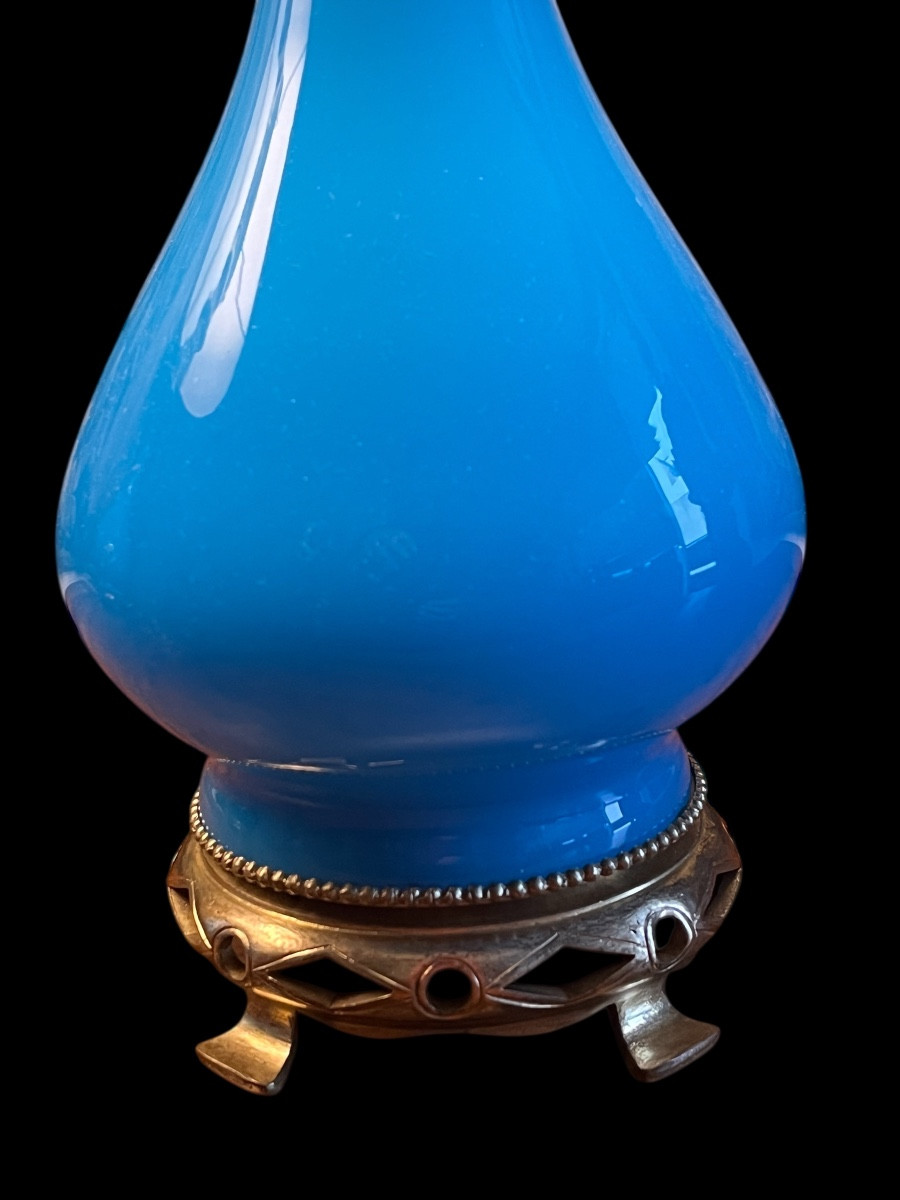 Paire de lampes en opaline . Époque Fin 19e-photo-2