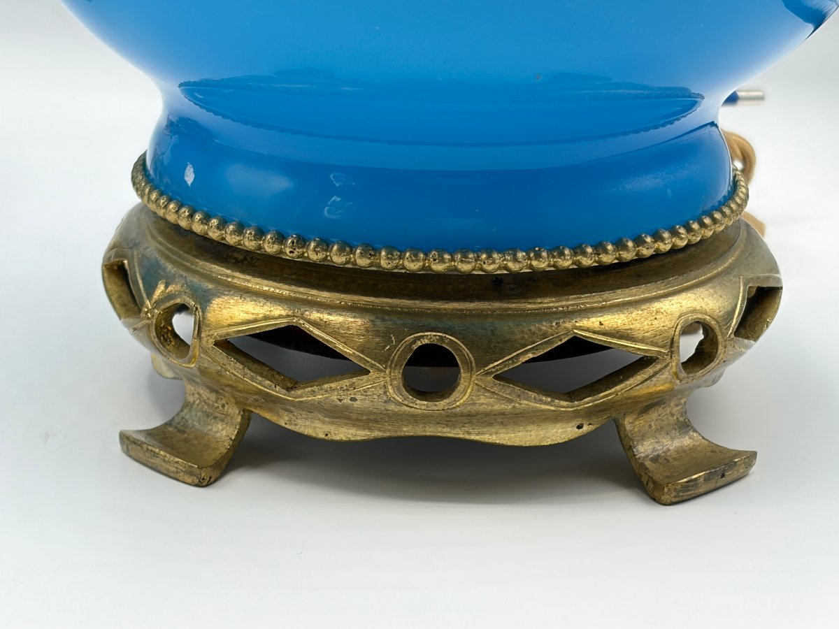 Paire de lampes en opaline . Époque Fin 19e-photo-5