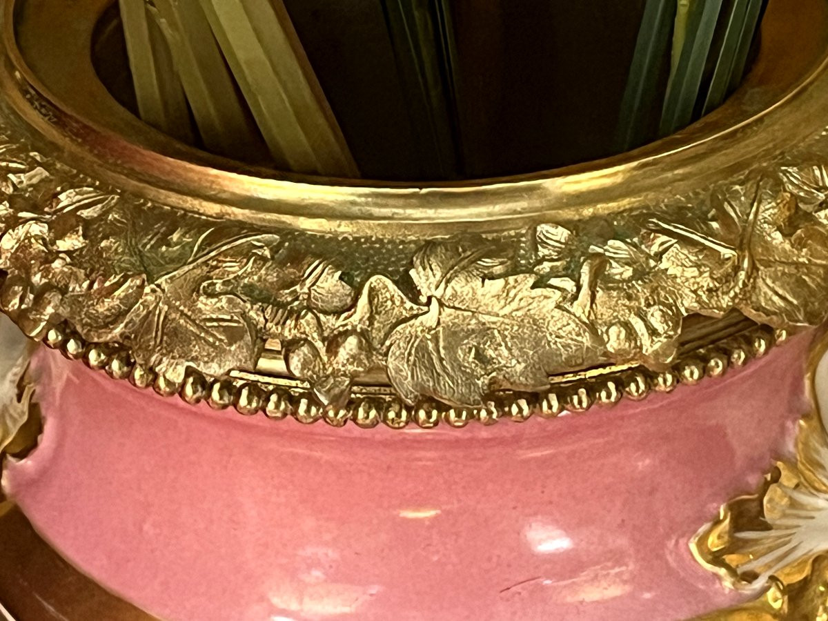 Paire de vases en porcelaine de Paris, Epoque Napoléon III-photo-2