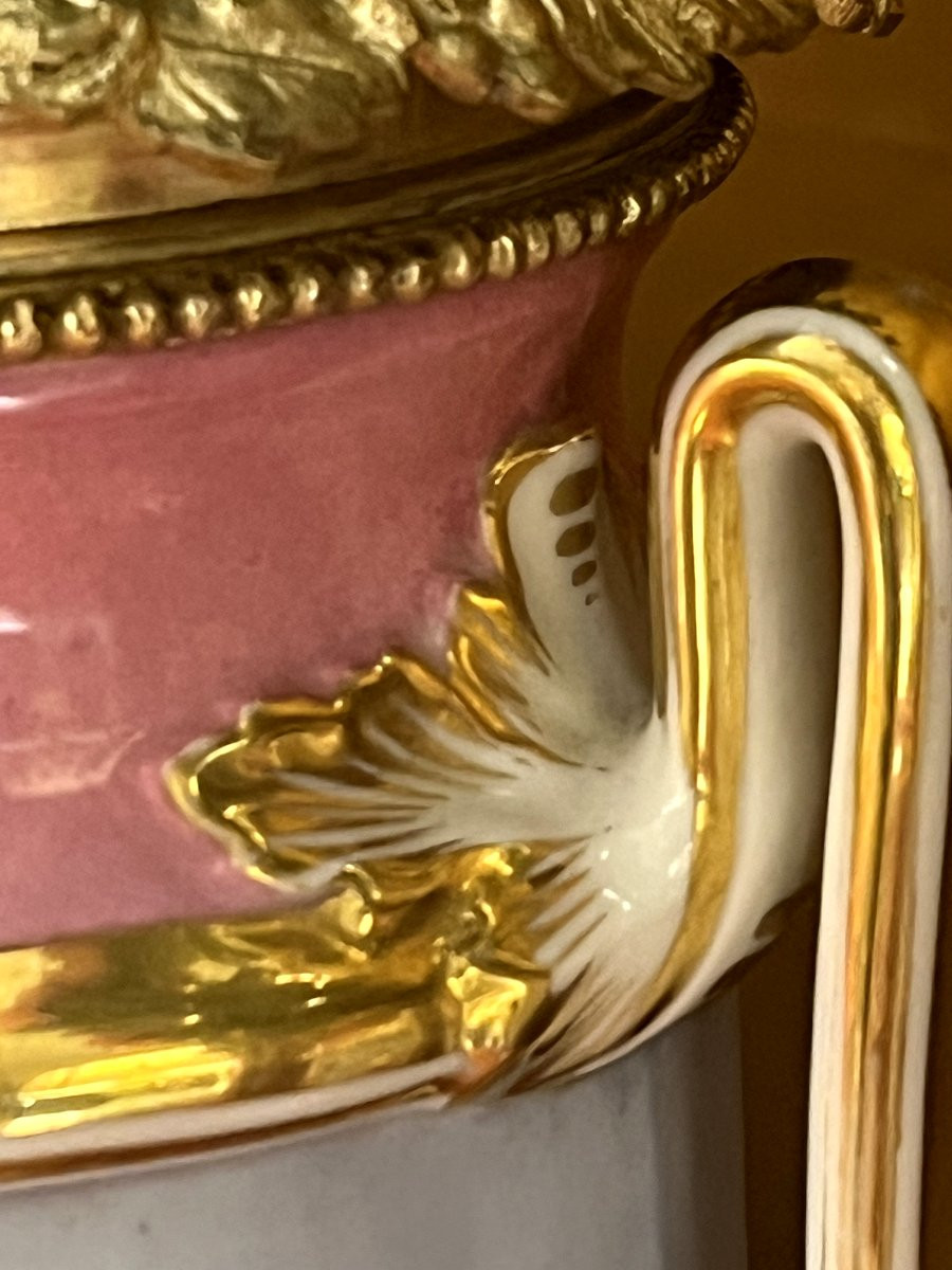 Pair Of Paris Porcelain Vases, Napoleon III Period-photo-6