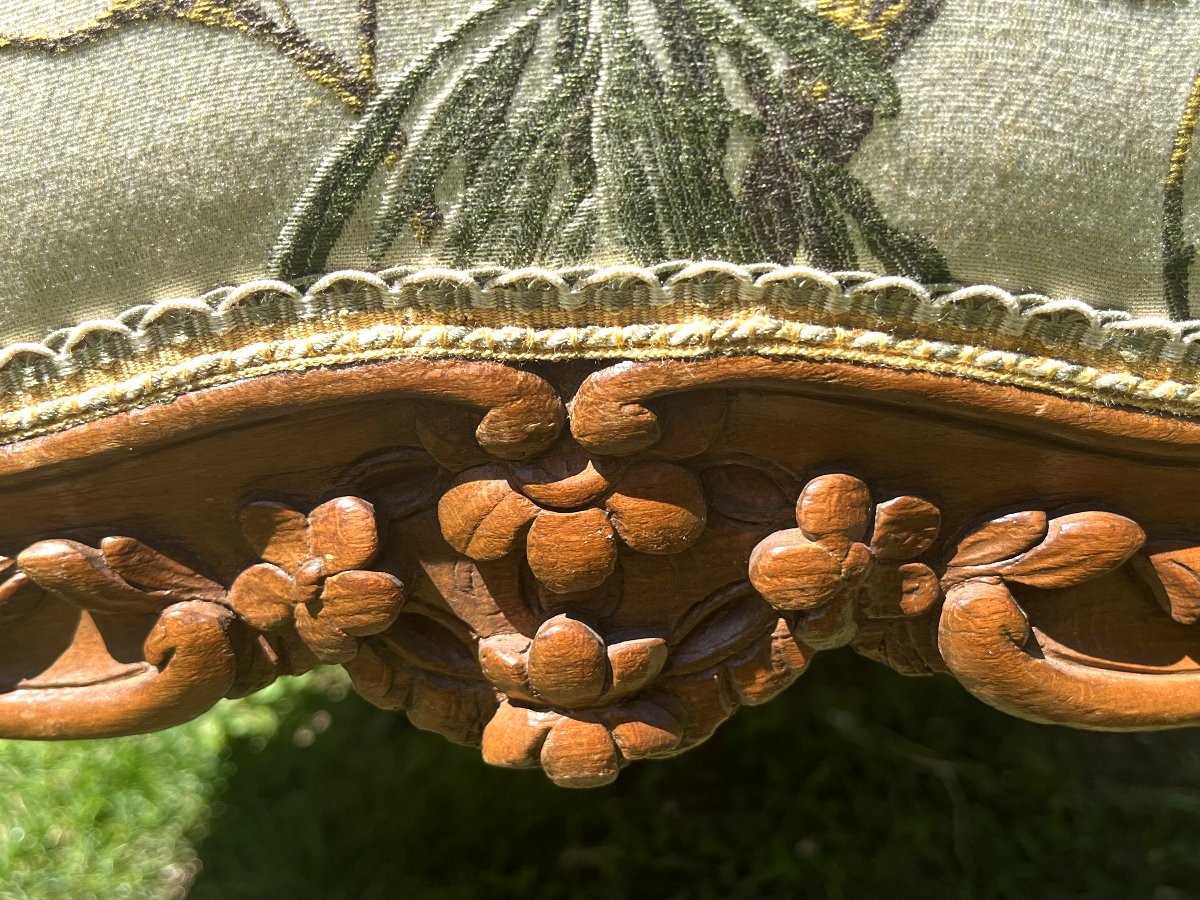 Suite de quatre fauteuils à  dossier plat. Epoque Louis XV. Estampillés GOURDIN-photo-6