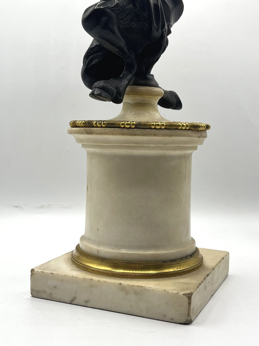 Paire de candélabres, décor aux faunes. Epoque Directoire-photo-4