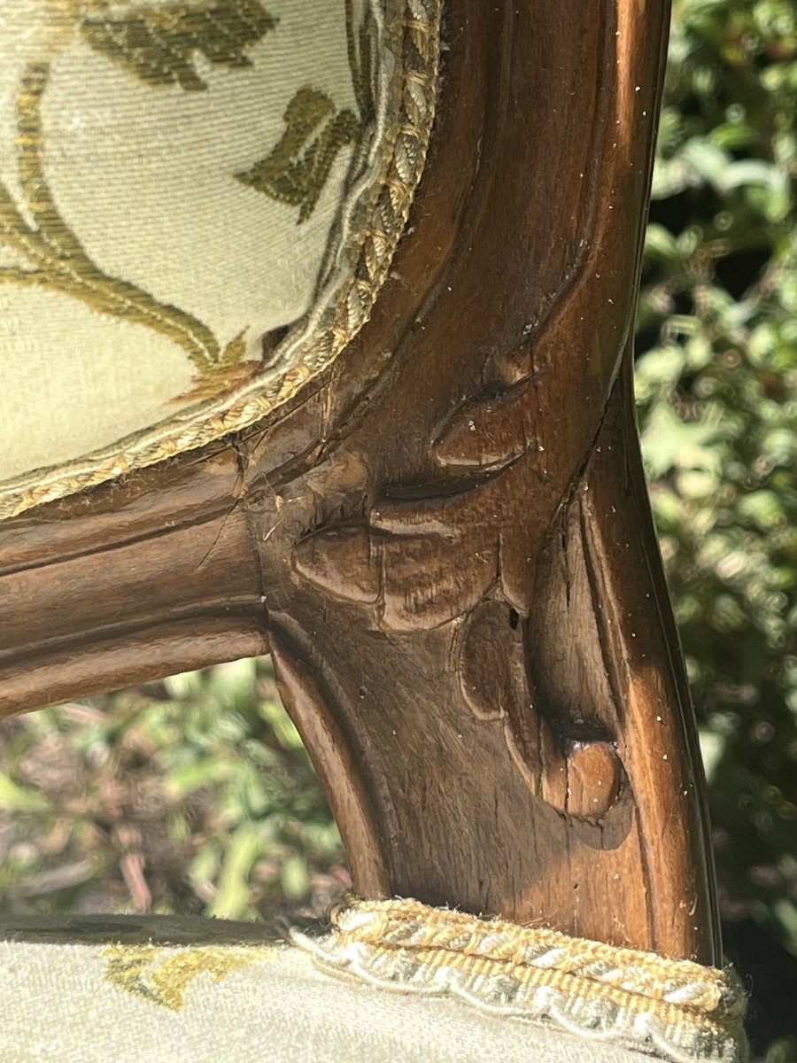 Pair Of  Flat-backed Armchairs . Louis XV Period. Stamped Gourdin-photo-2