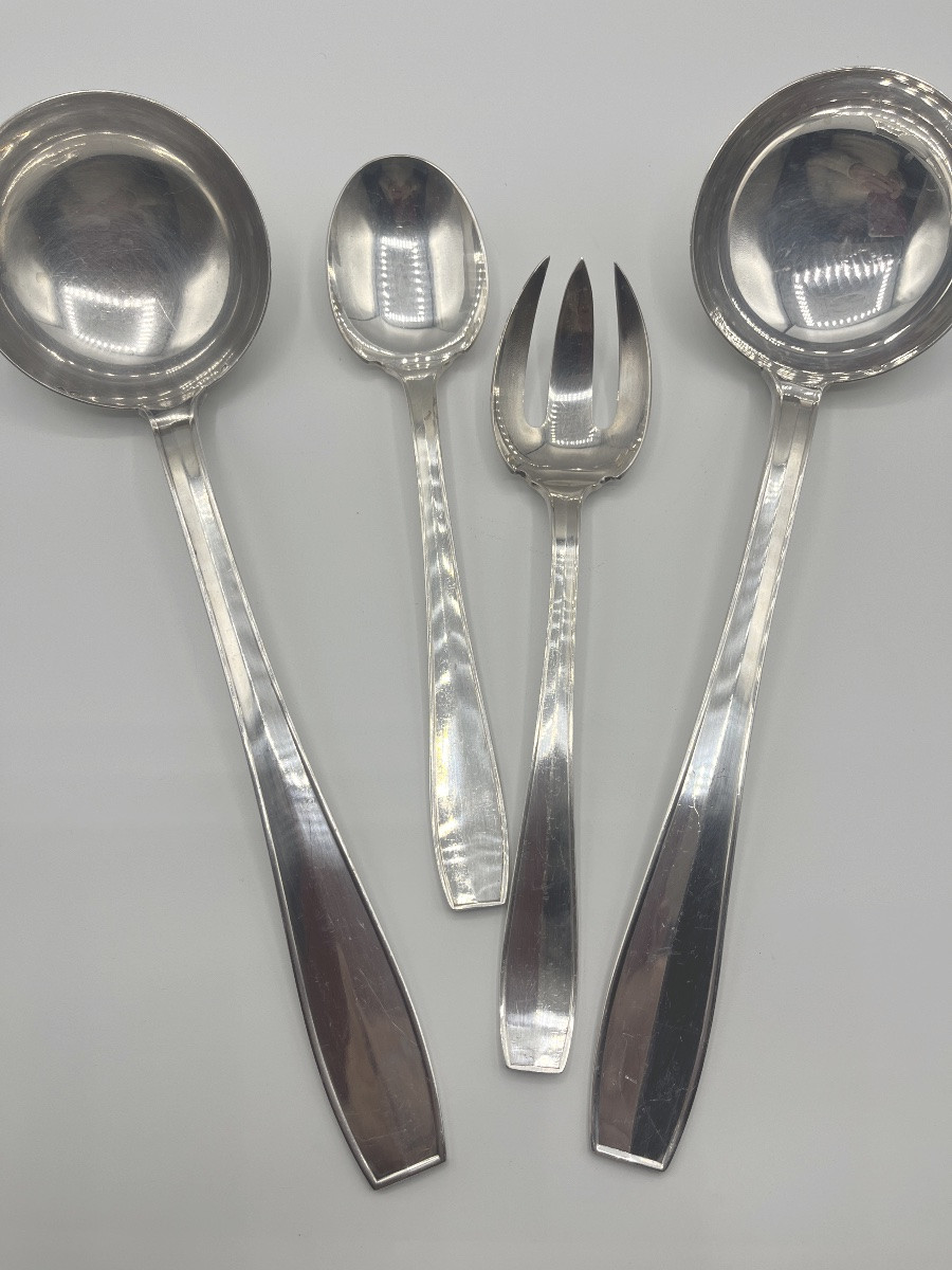 Christofle. Housewife In Solid Silver, Atlas Model, Luc Lanel -photo-3