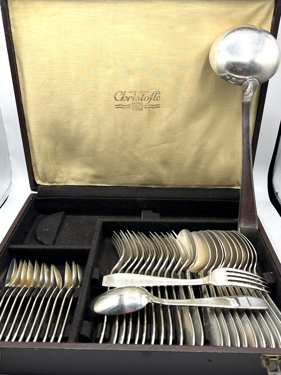 Christofle. Housewife In Solid Silver, Atlas Model, Luc Lanel . 39 Pieces-photo-4