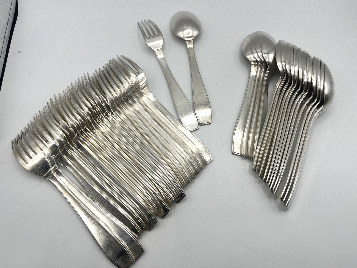 Christofle. Housewife In Solid Silver, Atlas Model, Luc Lanel -photo-3