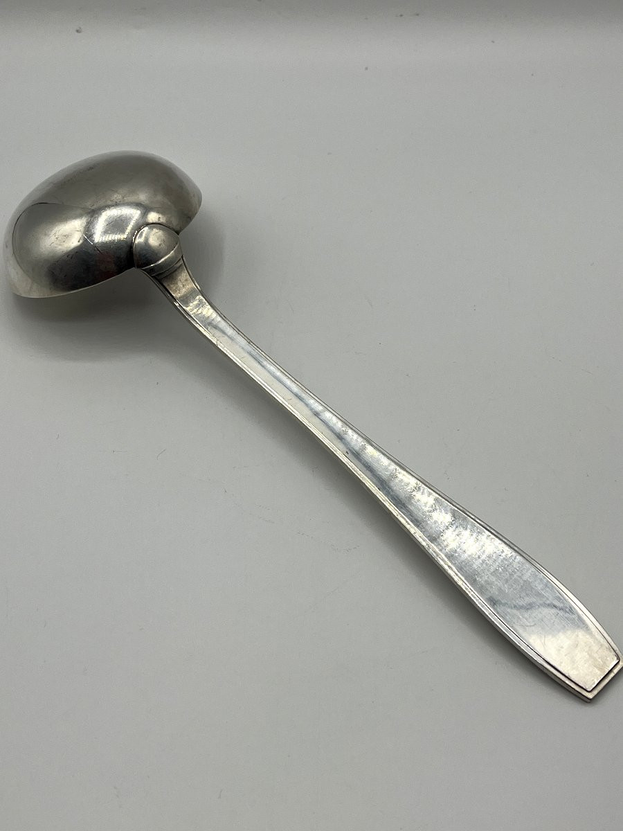 Christofle Solid Silver Cutlery Set, Atlas Model, By Luc Lanel. 30 Pieces -photo-3