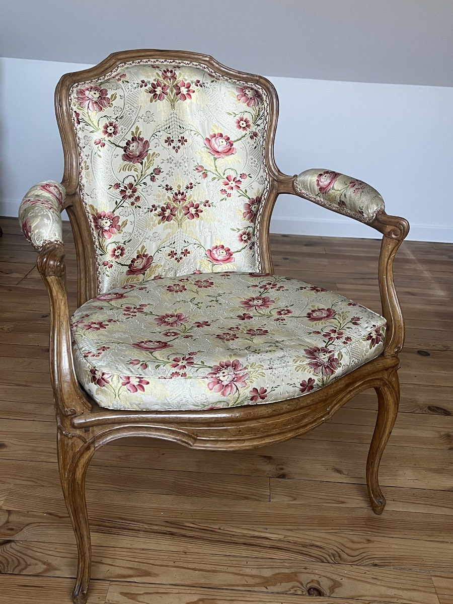 Pair Of Armchairs, Louis XV Period-photo-3