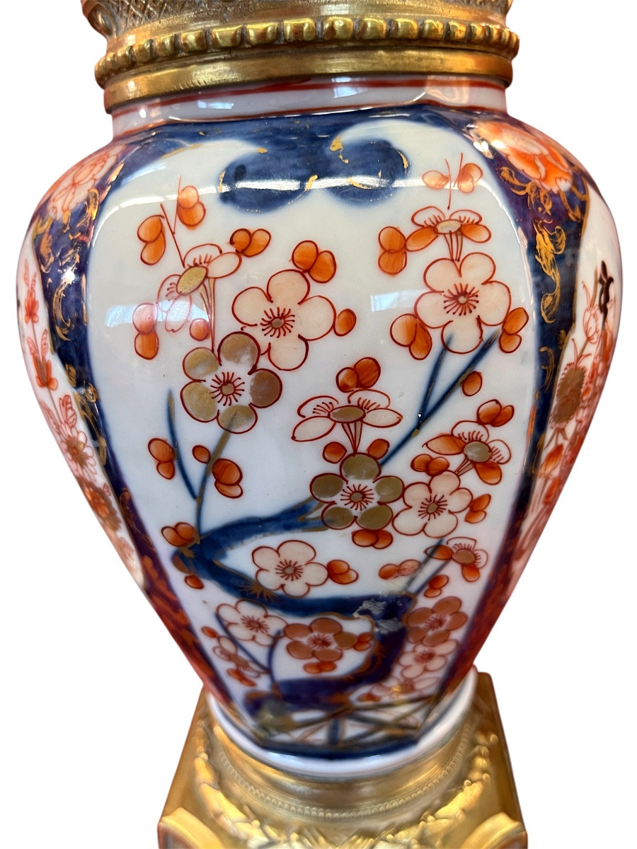Imari . Pair Of Mounted Vases . 19th Century-photo-2