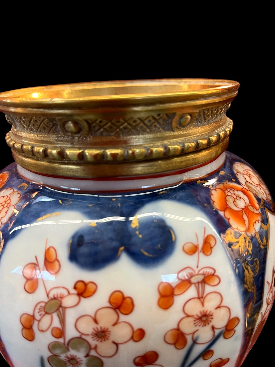 Imari . Pair Of Mounted Vases . 19th Century-photo-3