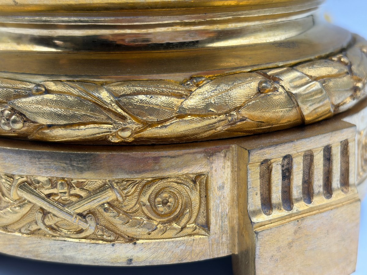 Lamp In Crackled Celadon Porcelain. Napoleon 3 Period-photo-4