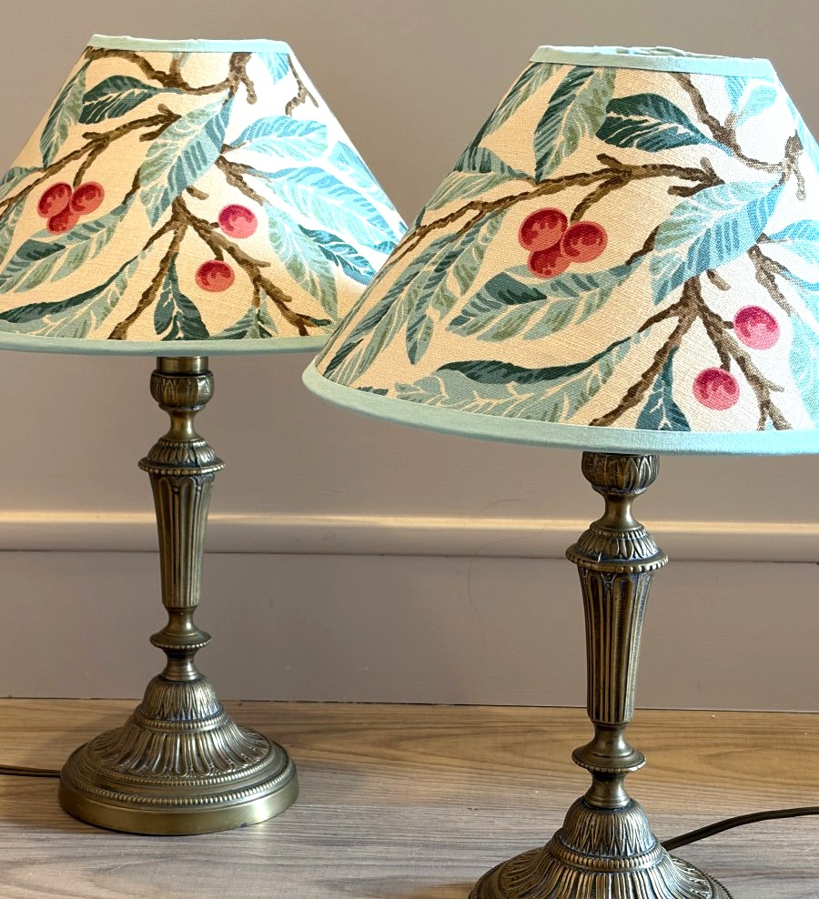Pair Of Brass Candlesticks, Converted Into Lamps. Louis XVI Style