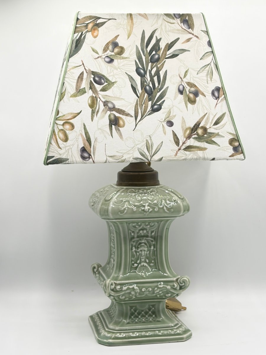 Lampe en faïence céladon, dans le goût de Théodore DECK