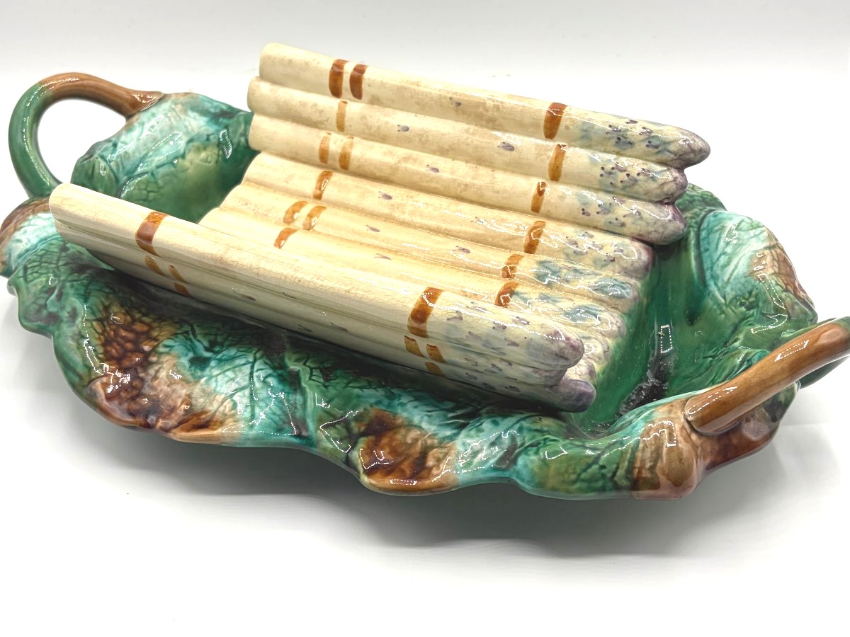 Asparagus Dish Made Of Slip. Date: Late 19th Century-photo-4
