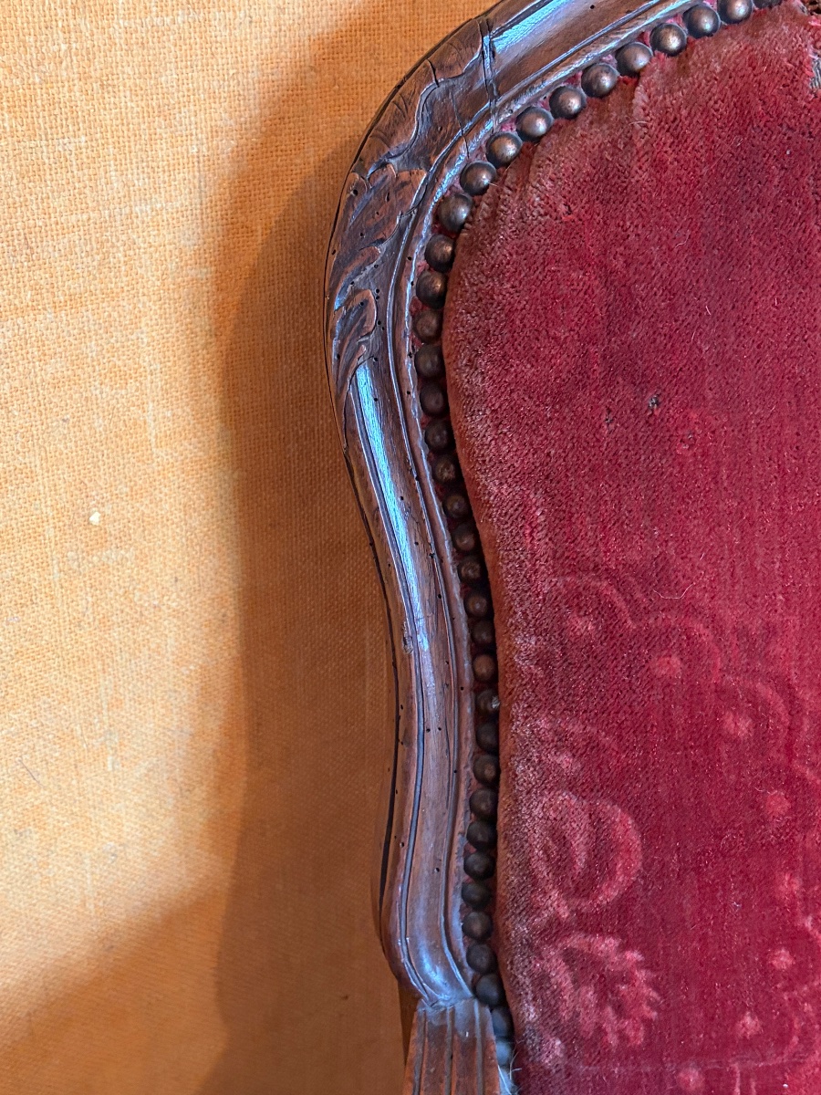Bergère , dossier à la Reine . Époque Louis 15. Estampillée -photo-4