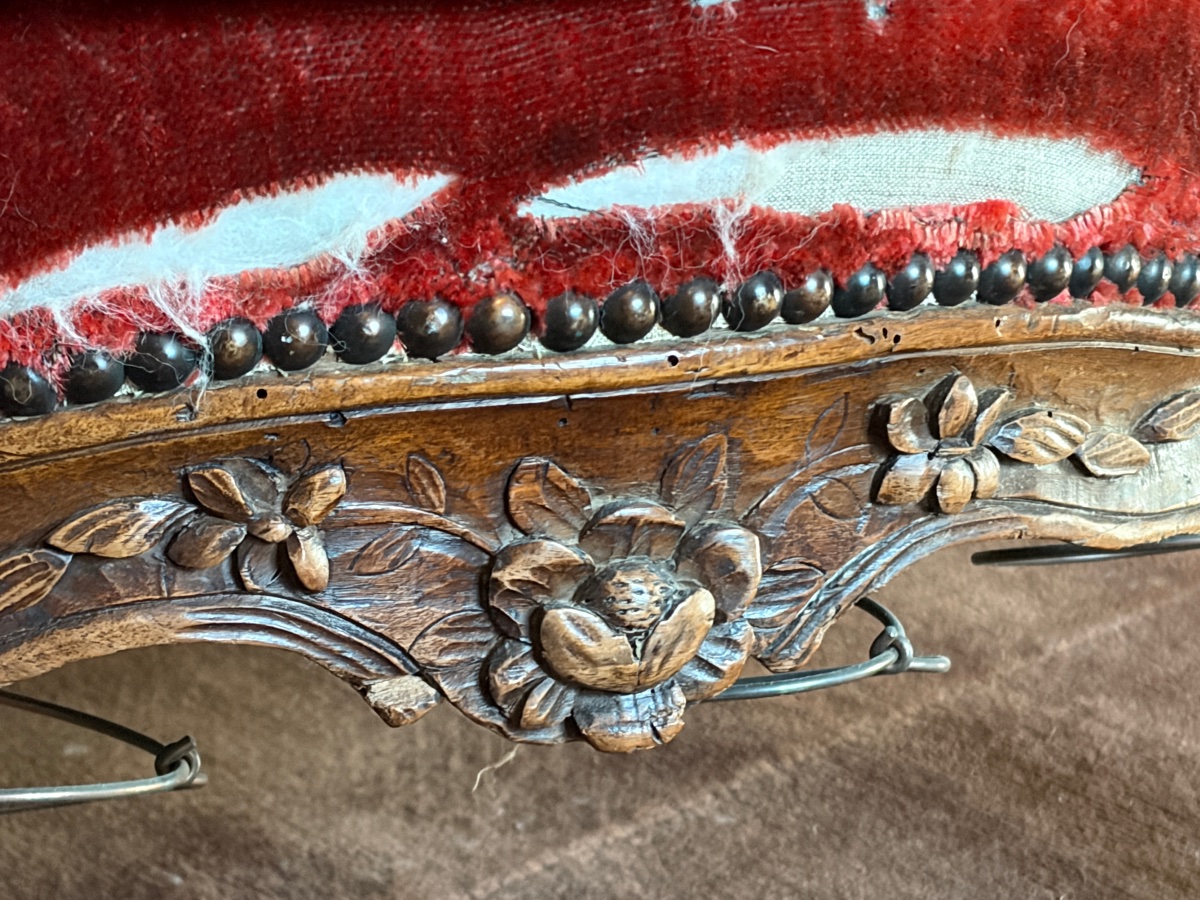 Bergère , dossier à la Reine . Époque Louis 15. Estampillée -photo-3