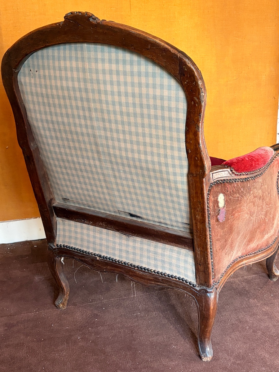 Bergère , dossier à la Reine . Époque Louis 15. Estampillée -photo-7