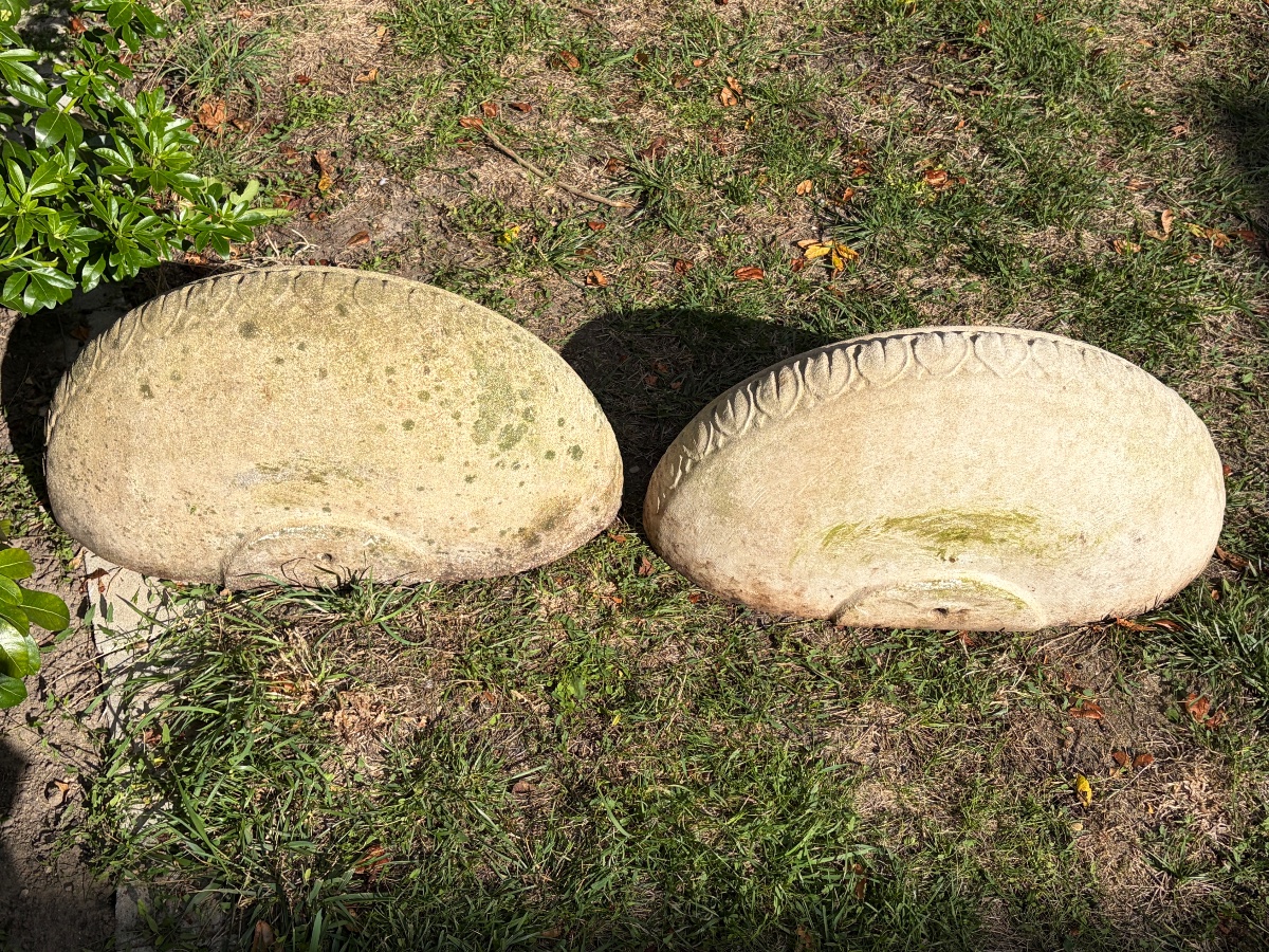 Paire de vasques en pierre -photo-3
