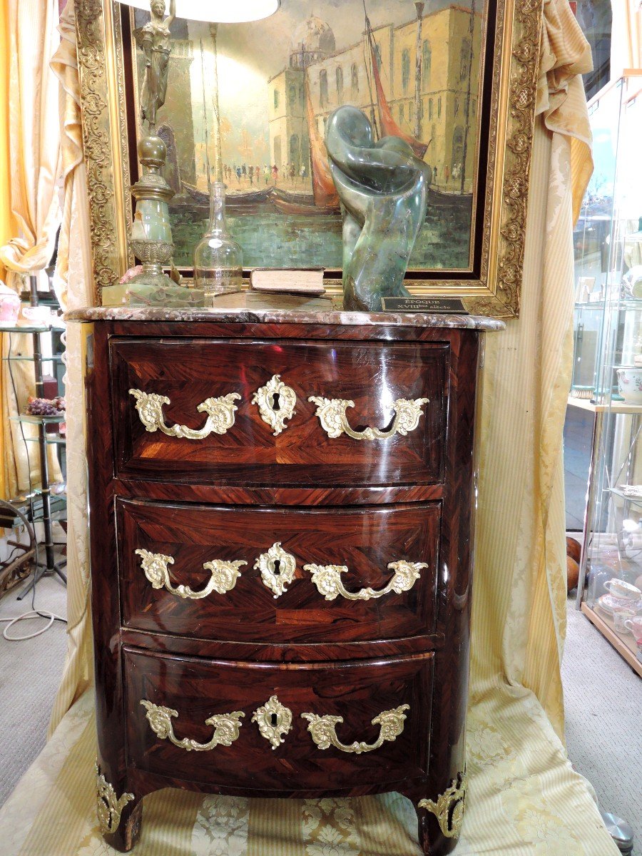 Petite Commode Galbée. Epoque Régence-photo-8