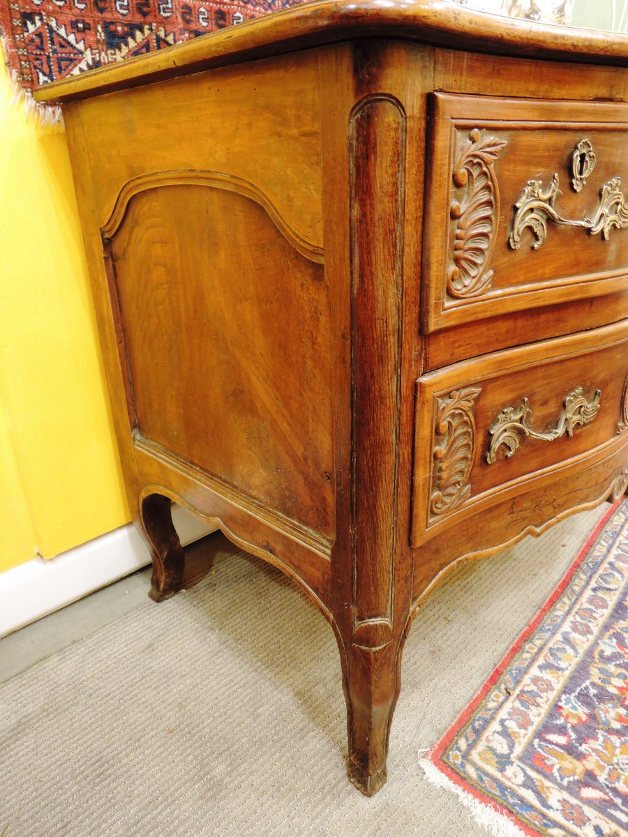 Walnut Chest Of Drawers. Work Lyonnais Eighteenth Century.-photo-2