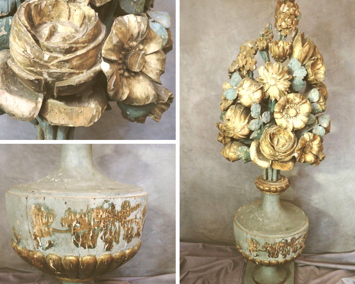 Bouquet Of Flowers In Carved Wood. Louis XVI Period