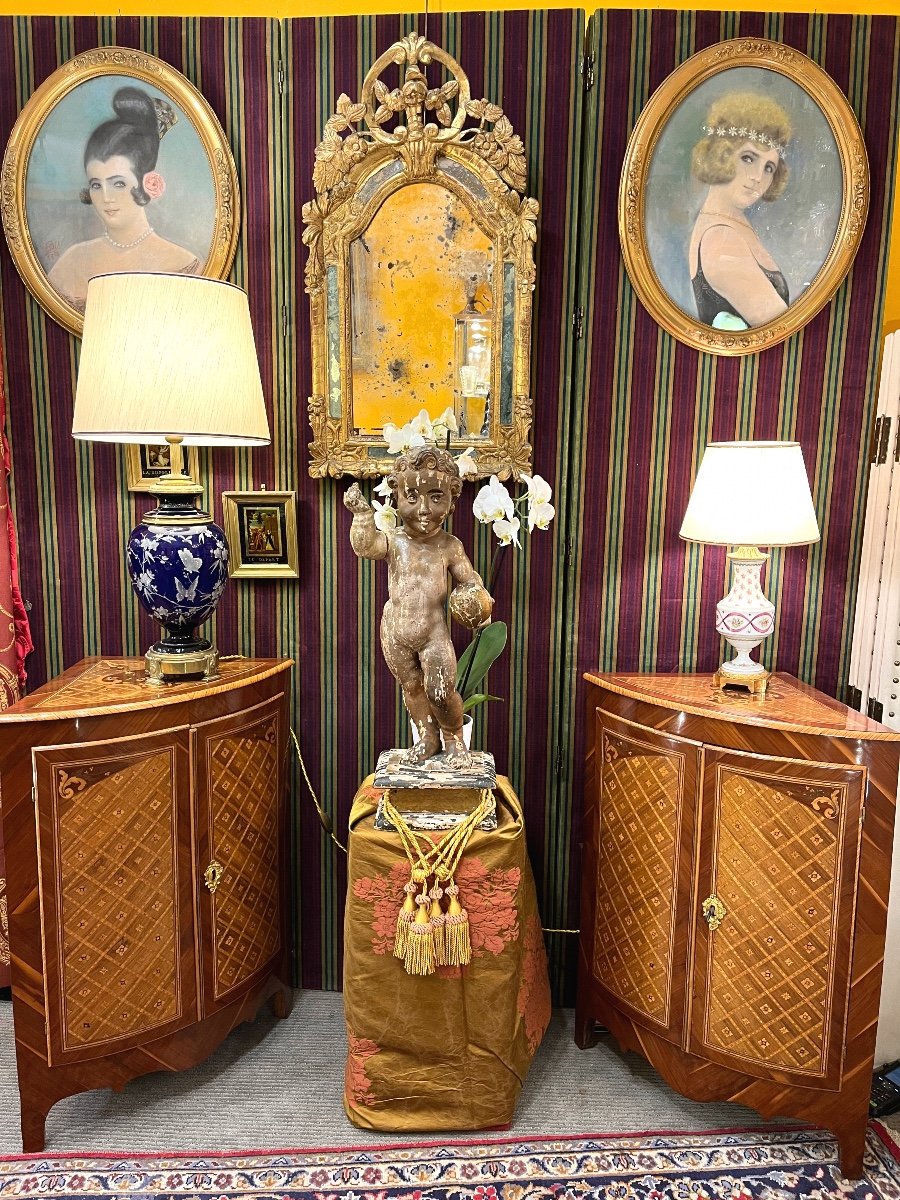 Pair Of Marquetry Chests Of Drawers. Period XIXth Century-photo-8