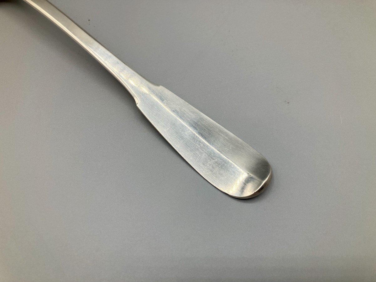 Stew Spoon In Sterling Silver. Period XIXth Century-photo-3