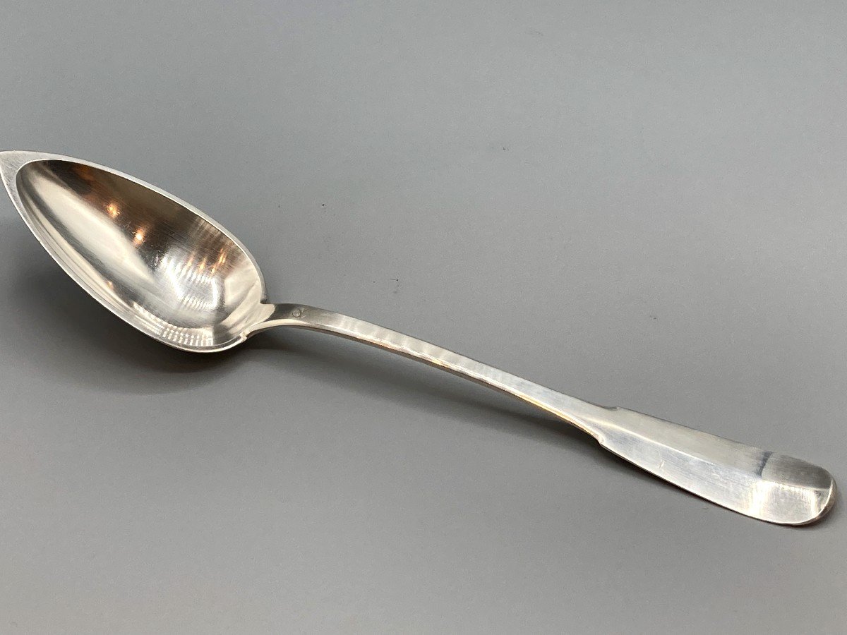 Stew Spoon In Sterling Silver. Period XIXth Century-photo-4