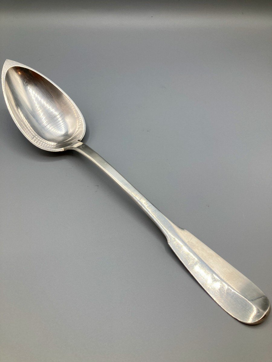 Stew Spoon In Sterling Silver. Period XIXth Century