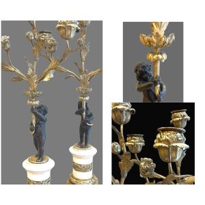 Pair Of Candelabra. Louis XVI Style. Napoleon III Period