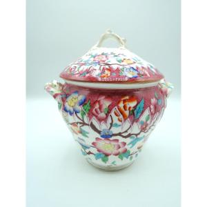 Minton. Porcelain Covered Sugar Bowl. Period XIXth Century