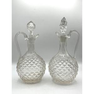 Two Crystal Decanters Forming A Pair
