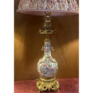 Chinese Porcelain Lamp. Napoleon III Period