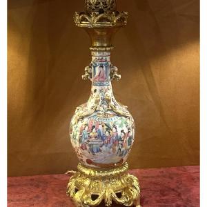Chinese Porcelain Lamp. Napoleon III Period
