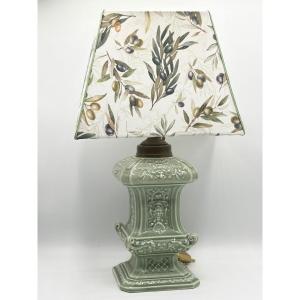 Lampe en faïence céladon, dans le goût de Théodore DECK