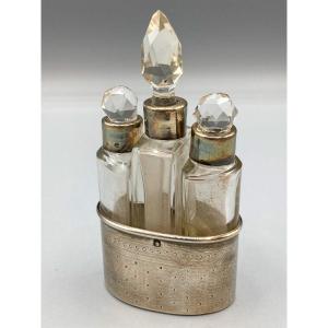 Perfume Bottles, Crystal And Sterling Silver. XIXth Century
