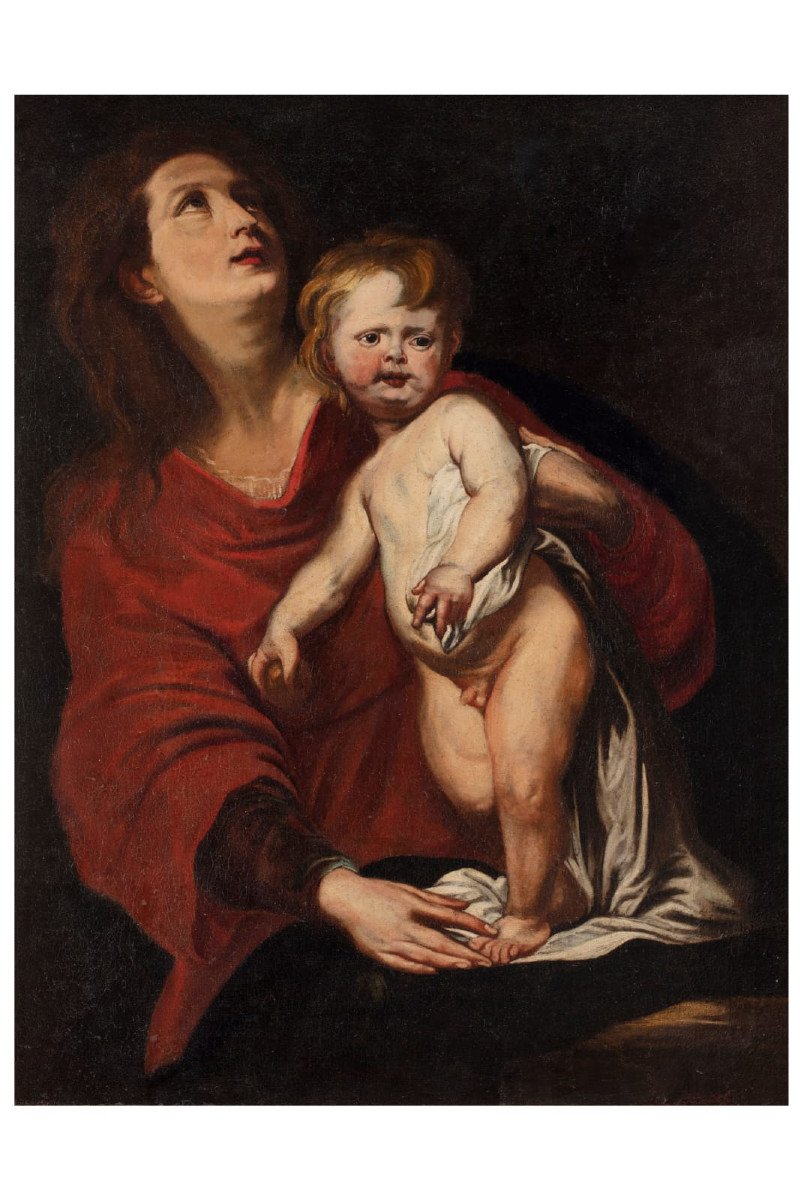Virgin And Child, Genoese School-photo-2