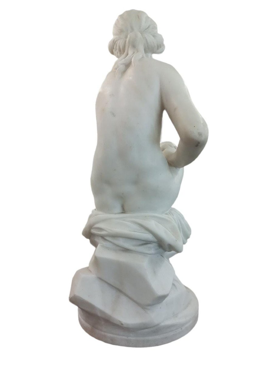 Vénus Au Bain, Marbre De Carrare, Sculpture XIXème-photo-4