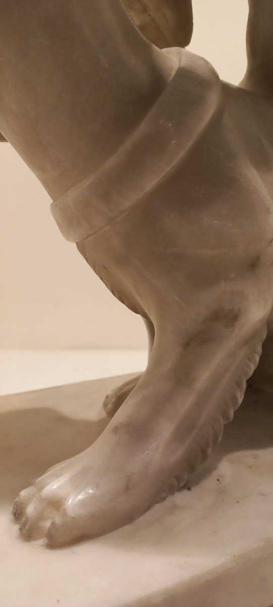 Ariane Sur La Panthère, Sculpture En Marbre Blanc-photo-4