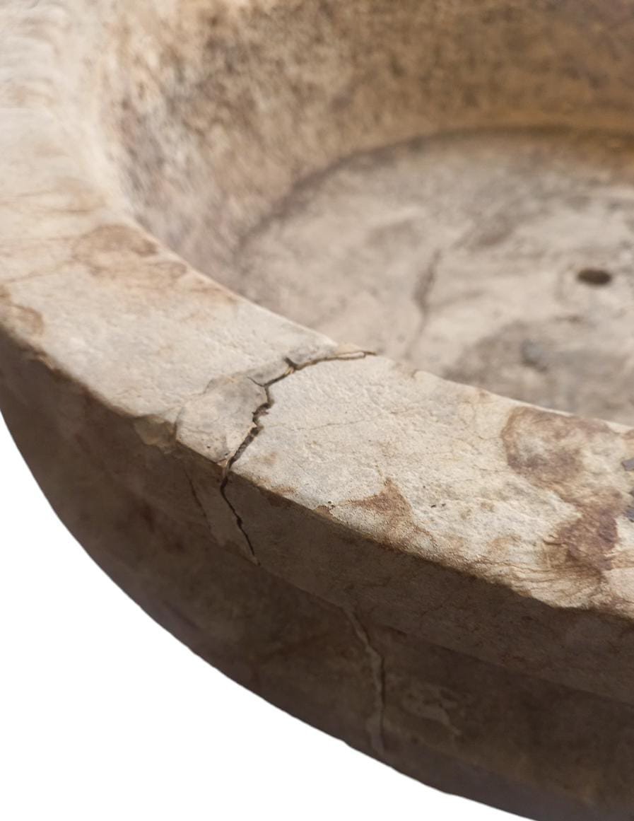 Holy Water Stoup In Pink Prun Stone-photo-3
