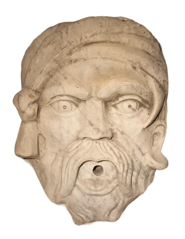 Carrara Marble Mask Depicting The Face