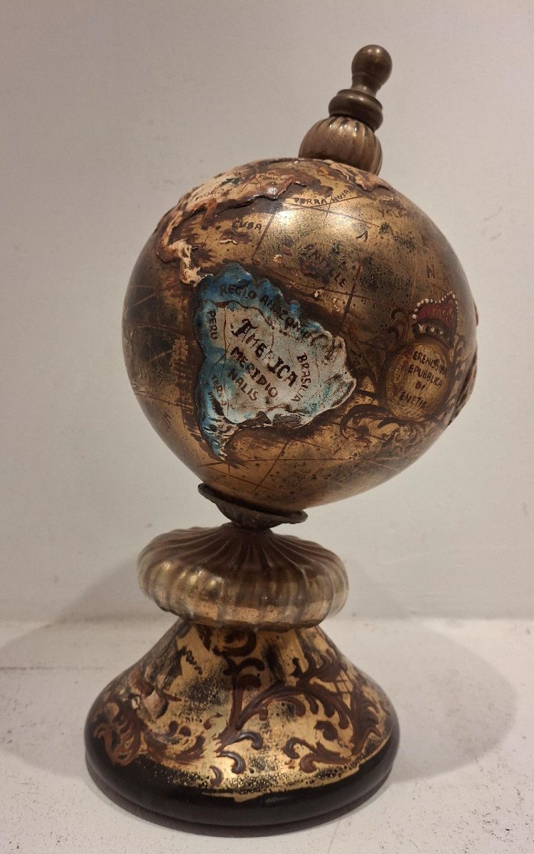 Murano Glass Globe, Enamelled, Painted And Gilded