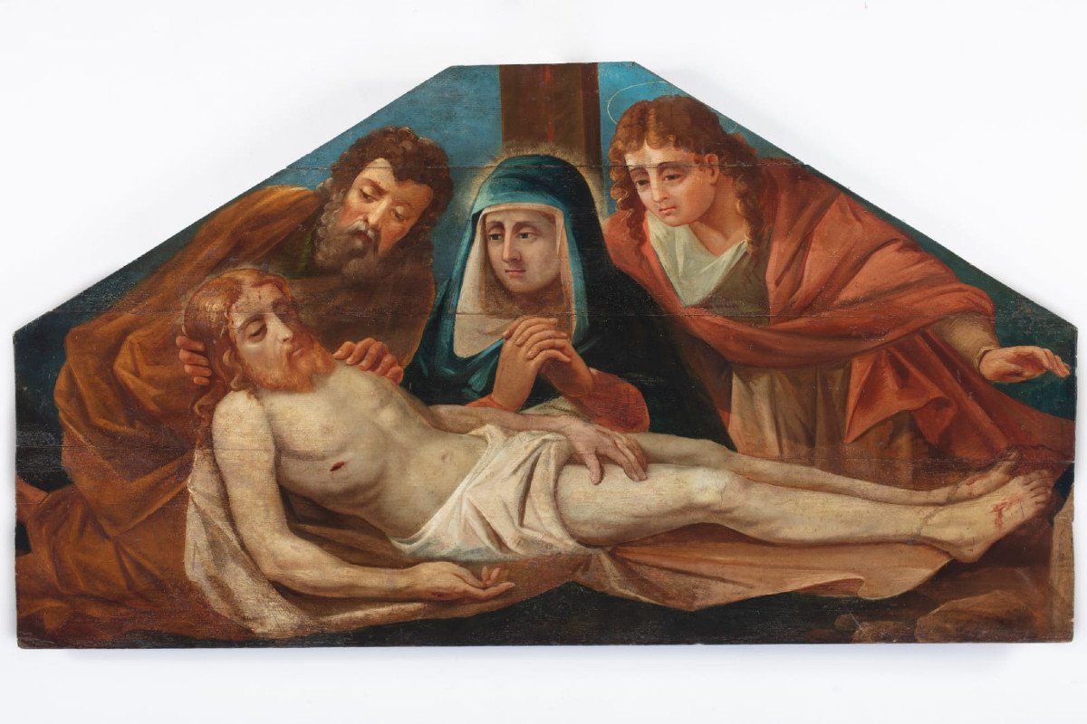 Lamentation Over The Dead Christ, Oil On Wood Panel