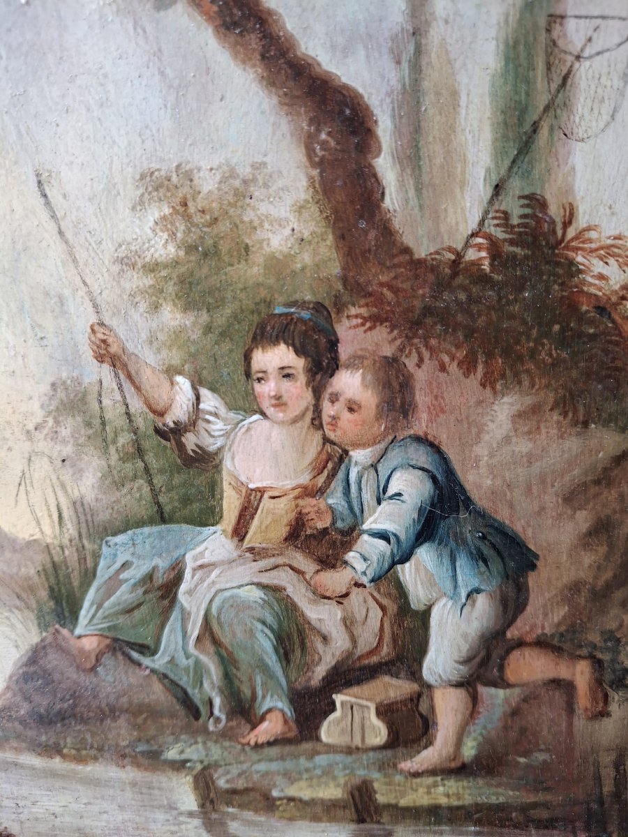 Pair Of Paintings Depicting Animated Scenes-photo-2