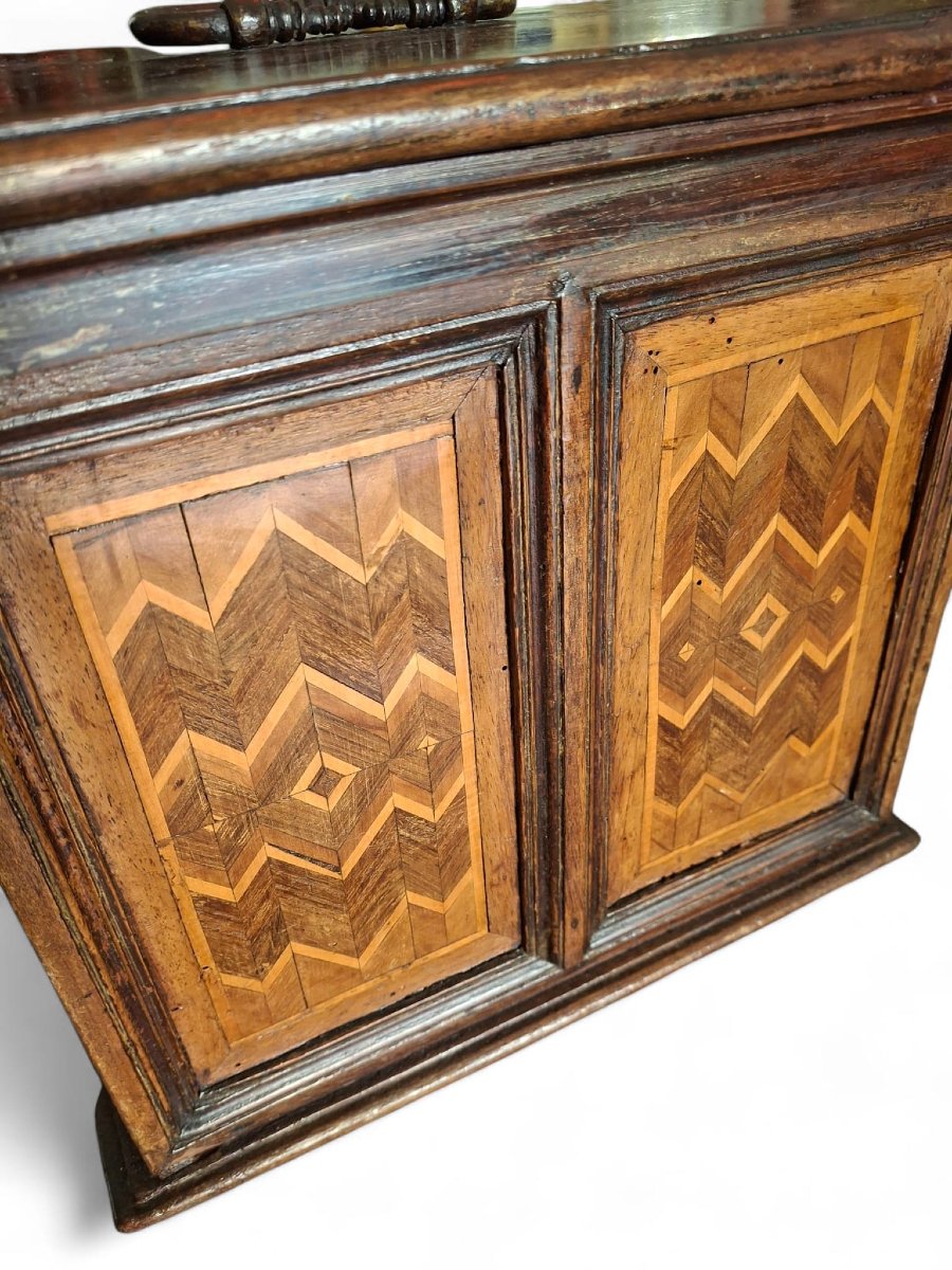 Cabinet, petit armoire, marqueté-photo-4