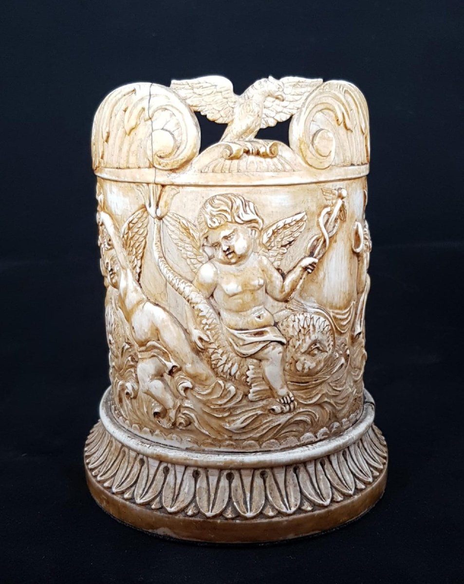 Ivory Apothecary Jar Carved-photo-2