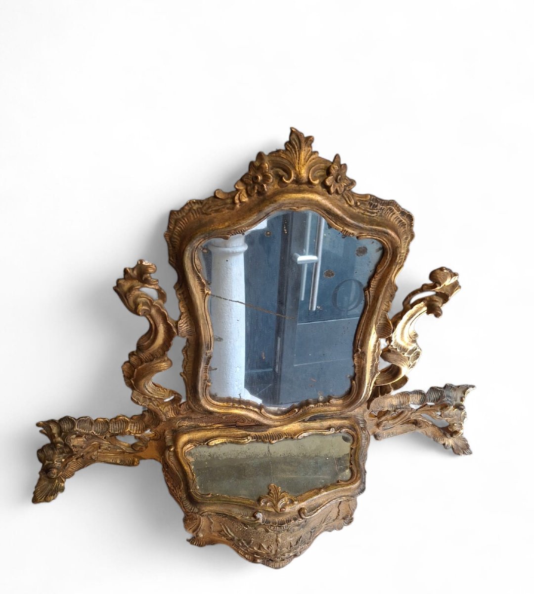 Petit miroir de coiffeuse, avec étui-photo-1