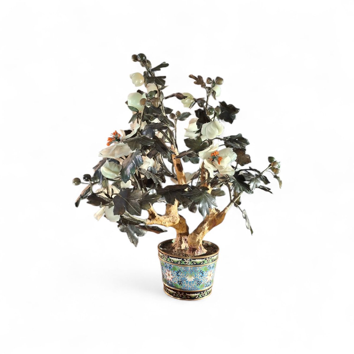 Bonsaï de pivoine en pierres semi-précieuses-photo-2