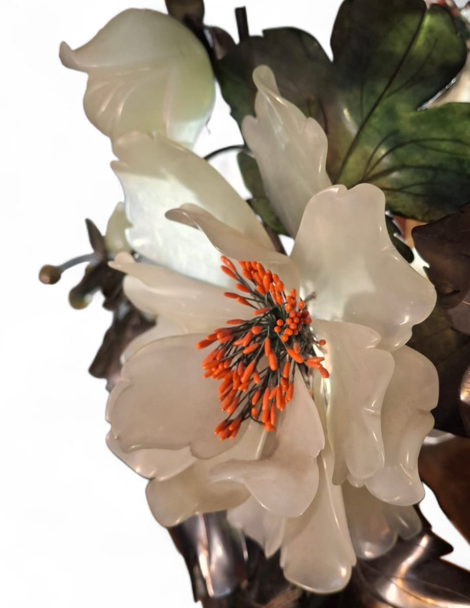 Bonsaï de pivoine en pierres semi-précieuses-photo-4